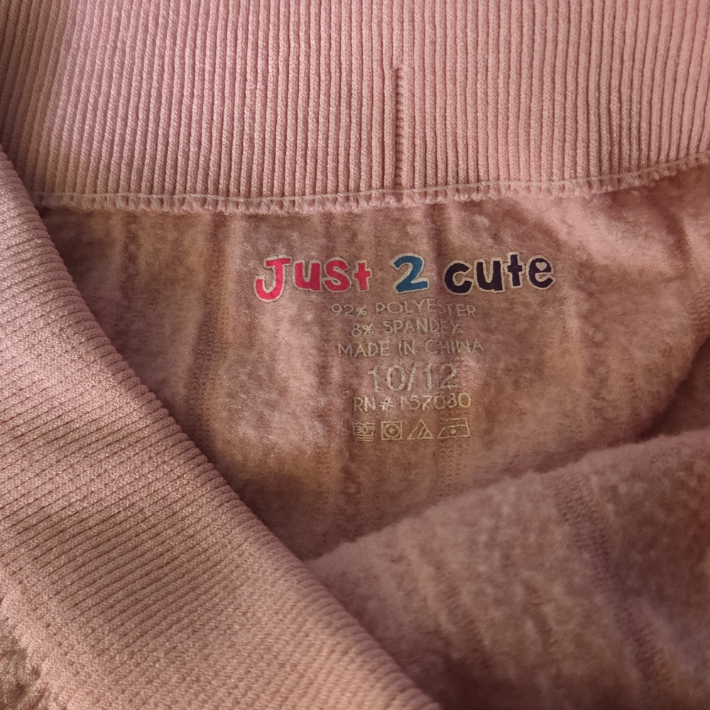 2 Cute Pink Ribbed Knit Leggings - Picture 3 of 3